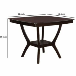 Cheapest 🔔 Benzara Square Shaped Wooden Counter Height Table With Bottom Shelf Brown 🛒 -Benzara Sales Store unnamed file 66