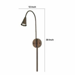 Best Sale ✨ Benzara 30 Inch Flexible Neck Metal Wall Lamp, LED Bulb Included, Bronze ❤️ -Benzara Sales Store unnamed file 6675