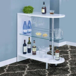 New 🎉 Benzara Beautiful Contemporary Bar Table, White 💯 -Benzara Sales Store unnamed file 6800