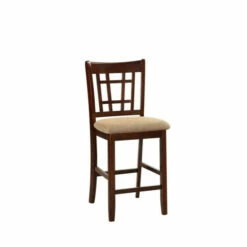 Best deal 🔔 Benzara Wooden Counter Height Chair, Dark Brown & Cream, Set Of 2 🎁