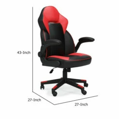 Best reviews of ❤️ Benzara Aria 27 Inch Swivel Office Gaming Chair, Vegan Faux Leather, Red, Black 🎉 -Benzara Sales Store unnamed file 6909