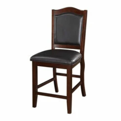 Outlet 😍 Benzara Wooden Armless High Chair, Espresso Brown & Black, Set Of 2 🧨