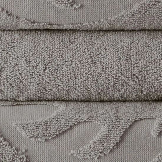 Hot Sale 🌟 Benzara Oya 6 Piece Soft Egyptian Cotton Towel Set, Solid Medallion Pattern, Gray 🔥 5 Hot Sale 🌟 Benzara Oya 6 Piece Soft Egyptian Cotton Towel Set, Solid Medallion Pattern, Gray 🔥 - Image 3