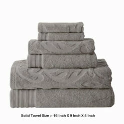 Hot Sale 🌟 Benzara Oya 6 Piece Soft Egyptian Cotton Towel Set, Solid Medallion Pattern, Gray 🔥 11 Hot Sale 🌟 Benzara Oya 6 Piece Soft Egyptian Cotton Towel Set, Solid Medallion Pattern, Gray 🔥 -Benzara Sales Store unnamed file 7000