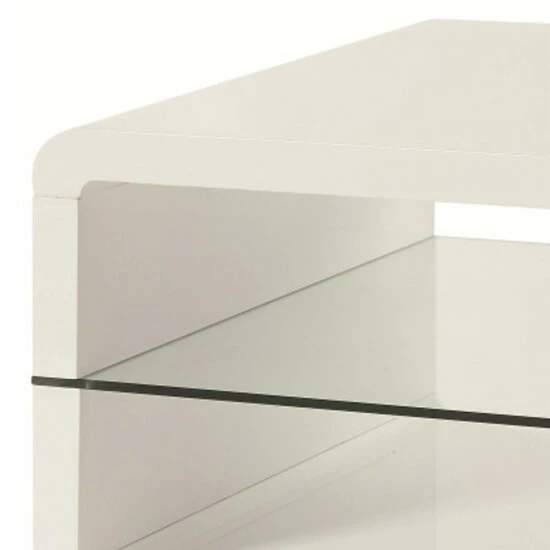Flash Sale 🎉 Benzara Modern Coffee Table With Rounded Corners & Clear Tempered Glass Shelf, White 👏 4 Flash Sale 🎉 Benzara Modern Coffee Table With Rounded Corners & Clear Tempered Glass Shelf, White 👏 - Image 2