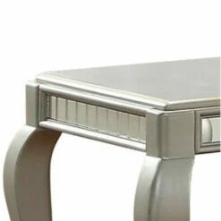 Discount 🌟 Benzara Mirror Trim Square End Table With Wooden Cabriole Legs, Champagne Silver ❤️ -Benzara Sales Store unnamed file 7022