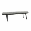 New 🌟 Benzara Eli 60 Inch Modern Rounded Bench, Polyester, Splayed Legs, Gray, Black ✨ -Benzara Sales Store unnamed file 7026