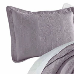 New 👏 Benzara Ada 2 Piece Microfiber Twin Size Quilt Set, Mandala Embroidery, Purple ⌛ -Benzara Sales Store unnamed file 7032