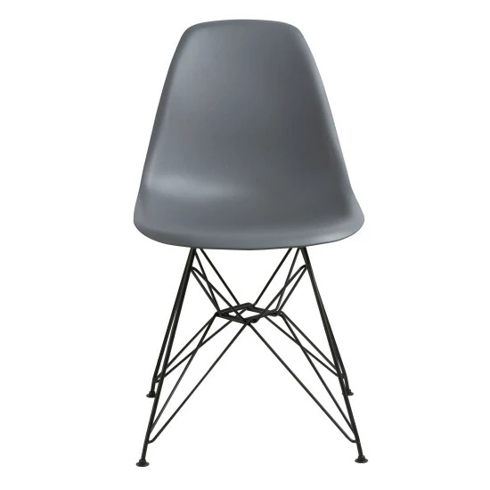 Best Sale ๐ Benzara Deep Back Plastic Chair With Metal Eiffel Style Legs, Gray And Black ๐ 3 Best Sale ๐ Benzara Deep Back Plastic Chair With Metal Eiffel Style Legs, Gray And Black ๐