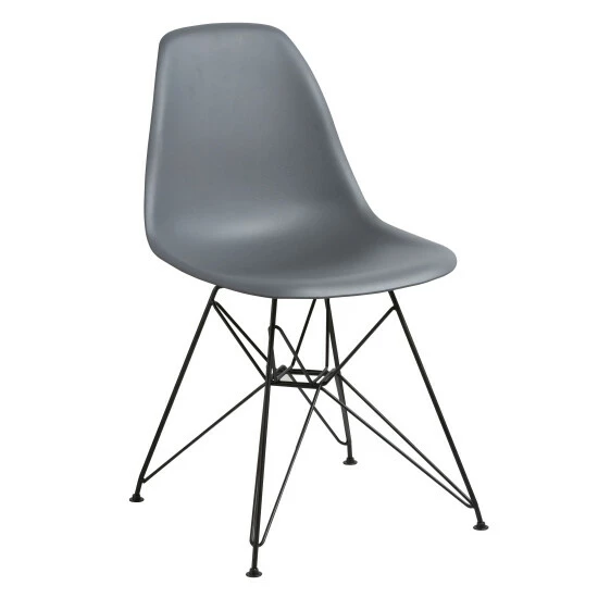 Best Sale ๐ Benzara Deep Back Plastic Chair With Metal Eiffel Style Legs, Gray And Black ๐ 4 Best Sale ๐ Benzara Deep Back Plastic Chair With Metal Eiffel Style Legs, Gray And Black ๐ - Image 2