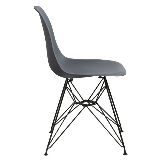 Best Sale ๐ Benzara Deep Back Plastic Chair With Metal Eiffel Style Legs, Gray And Black ๐ 5 Best Sale ๐ Benzara Deep Back Plastic Chair With Metal Eiffel Style Legs, Gray And Black ๐ - Image 3