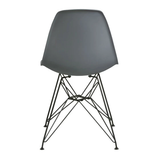 Best Sale ๐ Benzara Deep Back Plastic Chair With Metal Eiffel Style Legs, Gray And Black ๐ 6 Best Sale ๐ Benzara Deep Back Plastic Chair With Metal Eiffel Style Legs, Gray And Black ๐ - Image 4