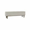 Budget 🔥 Benzara Lou 54 Inch Wood Bench With Storage, Handcrafted, Polyester, Beige ✔️