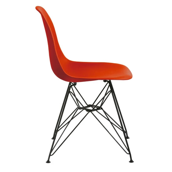 Hot Sale 💯 Benzara Deep Back Plastic Chair With Metal Eiffel Style Legs, Orange And Black 👏 5 Hot Sale 💯 Benzara Deep Back Plastic Chair With Metal Eiffel Style Legs, Orange And Black 👏 - Image 3