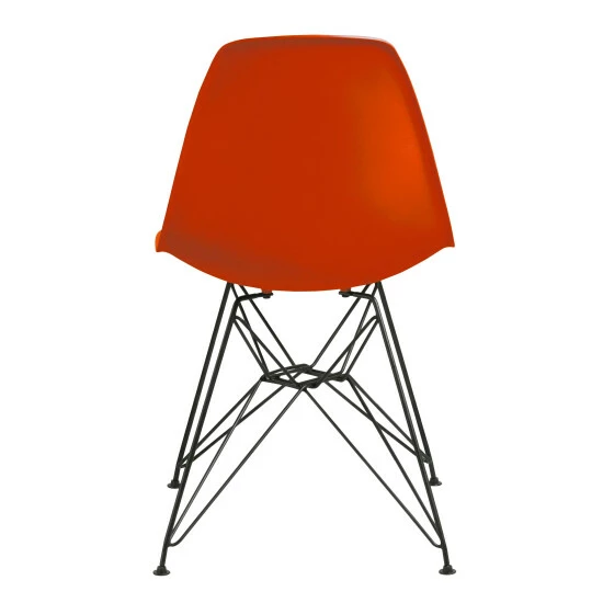 Hot Sale 💯 Benzara Deep Back Plastic Chair With Metal Eiffel Style Legs, Orange And Black 👏 6 Hot Sale 💯 Benzara Deep Back Plastic Chair With Metal Eiffel Style Legs, Orange And Black 👏 - Image 4