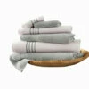 Best deal 🎉 Benzara Dana 6 Piece Soft Egyptian Cotton Towel Set, Striped, Light Gray White 🧨 -Benzara Sales Store unnamed file 7492