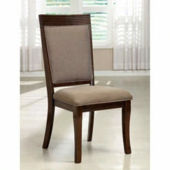 Flash Sale ✔️ Benzara Woodmont Contemporary Side Chair, Walnut Finish, Set Of 2 ✨