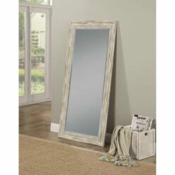 Cheap ❤️ Benzara Farmhouse Style Full Length Leaner Mirror With Polystyrene Frame, Antique White 💯 -Benzara Sales Store unnamed file 75