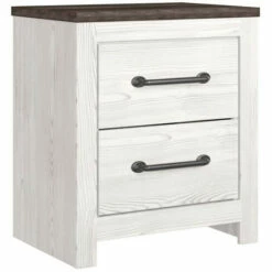 Best Sale 🌟 Benzara Jule 25 Inch Modern Rustic Wood Nightstand, 2 Tone, Gray Plank Top, White 🥰