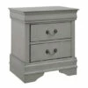 Buy ❤️ Benzara Payton 24 Inch Classic Wood Nightstand, 2 Drawers, Metal Handles, Gray 🎁 -Benzara Sales Store unnamed file 7537