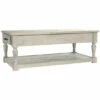 Best Pirce 🧨 Benzara Plank Style Rectangular Cocktail Table With 2 Drawers, White ❤️ -Benzara Sales Store unnamed file 7543