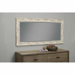 Cheap ❤️ Benzara Farmhouse Style Full Length Leaner Mirror With Polystyrene Frame, Antique White 💯 -Benzara Sales Store unnamed file 76