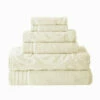 Best deal 🎁 Benzara Oya 6 Piece Soft Egyptian Cotton Towel Set, Solid Medallion Pattern, Ivory 🔥 -Benzara Sales Store unnamed file 7655