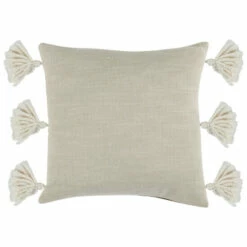 Discount 👍 Benzara 18 X 18 Accent Throw Pillow, Down Fill, Vegan Faux Leather, Tassels, Brown 🎉 -Benzara Sales Store unnamed file 7681