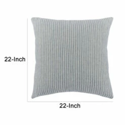 Best deal 😉 Benzara Irma 22 Inch Square Soft Fabric Accent Throw Pillow, Blue Pinstripe Pattern 😀 -Benzara Sales Store unnamed file 7689