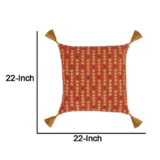Best Sale ๐ Benzara 22 Inch Soft Cotton Velvet Accent Throw Pillow, Clean Lined Square, Red - Orange ๐ 7 Best Sale ๐ Benzara 22 Inch Soft Cotton Velvet Accent Throw Pillow, Clean Lined Square, Red - Orange ๐ - Image 5