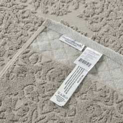 Budget 👍 Benzara Noa 6 Piece Soft Egyptian Cotton Towel Set, Solid Damask Pattern Trim, Gray 😀 -Benzara Sales Store unnamed file 7751