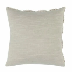 Coupon 🔔 Benzara 20 X 20 Modern Throw Pillow, Shag, Leather, Cotton Linen, Slate, Beige - Grey ⭐ -Benzara Sales Store unnamed file 7792