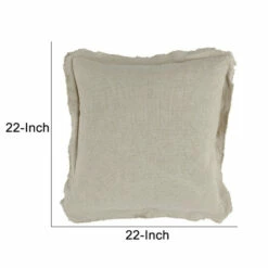 Best Pirce 🧨 Benzara 22 X 22 Modern Throw Pillow, Stonewashed, Self Flange, Cotton Linen, Gray - Grey 🧨 -Benzara Sales Store unnamed file 7898
