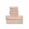 New ✨ Benzara Noa 6 Piece Soft Egyptian Cotton Towel Set, Solid Damask Pattern Trim, Pink ❤️ -Benzara Sales Store unnamed file 7900