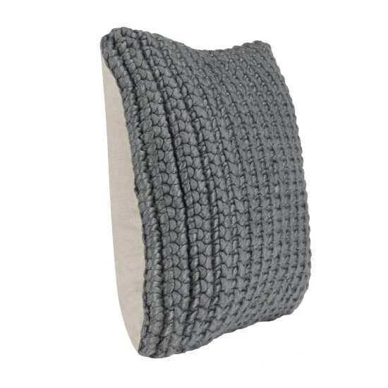 Cheap 👏 Benzara 20 X 20 Accent Throw Pillow, Down Insert, Knitted Design, Charcoal Gray - Grey 👍 4 Cheap 👏 Benzara 20 X 20 Accent Throw Pillow, Down Insert, Knitted Design, Charcoal Gray - Grey 👍 - Image 2