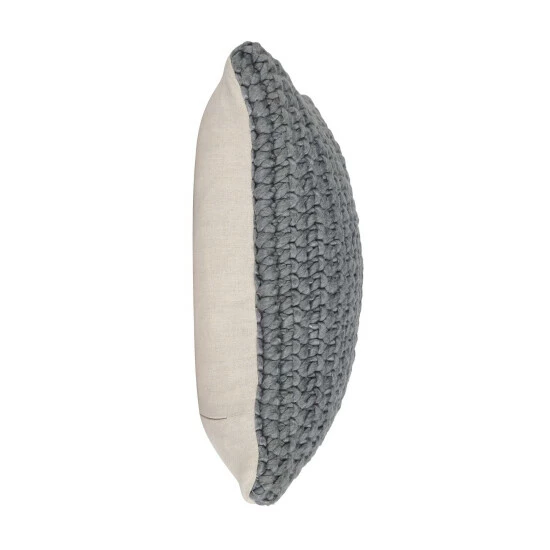 Cheap 👏 Benzara 20 X 20 Accent Throw Pillow, Down Insert, Knitted Design, Charcoal Gray - Grey 👍 5 Cheap 👏 Benzara 20 X 20 Accent Throw Pillow, Down Insert, Knitted Design, Charcoal Gray - Grey 👍 - Image 3