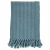 Budget 🔔 Benzara Troy 50 Inch Soft Cotton Throw Blanket, Classic Raised Striped Design, Blue ✔️ -Benzara Sales Store unnamed file 7999