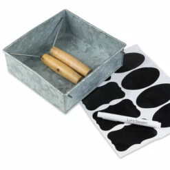 Best Sale ✨ Benzara Galvanized Metal Napkin Holder With Handles, Gray 🔔