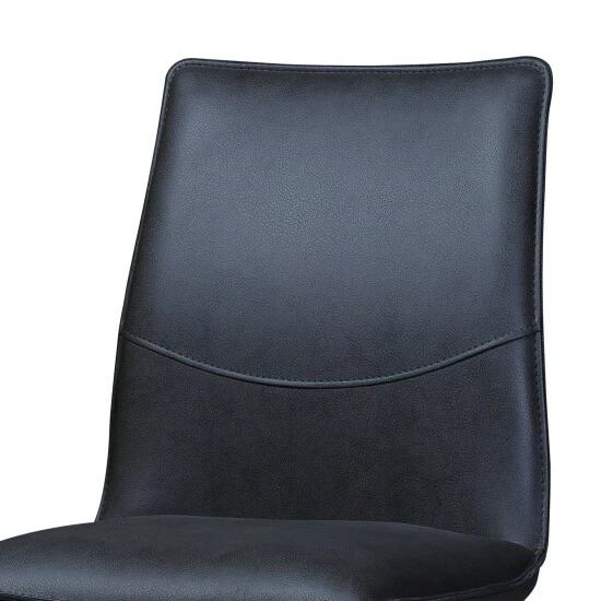 Deals ๐งจ Benzara Leather Upholstered Metal Chair With Angle Hairpin Style Legs, Black And Gray ๐ 6 Deals ๐งจ Benzara Leather Upholstered Metal Chair With Angle Hairpin Style Legs, Black And Gray ๐ - Image 4