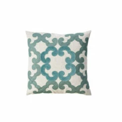 Best deal 🔥 Benzara Contemporary Style Floral Designed Set Of 2 Pillow Throws, Ivory And Teal Blue ✔️