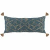 Brand new 🔥 Benzara 16 X 36 Accent Lumbar Pillow, Down, Blue Wool, Jute Woven Details, Tassels ❤️ -Benzara Sales Store unnamed file 8344