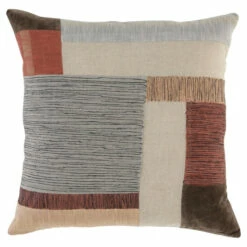 Budget 🎁 Benzara 22 Inch Square Accent Throw Pillow, Modern Patchwork, Beige Multicolor 🔥