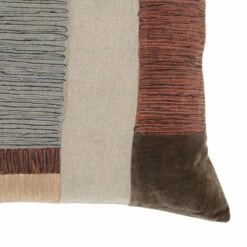 Budget 🎁 Benzara 22 Inch Square Accent Throw Pillow, Modern Patchwork, Beige Multicolor 🔥 -Benzara Sales Store unnamed file 8358