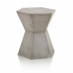 Discount 🔔 Benzara Hexagonal Shape End Table In Slate Gray 🎉 -Benzara Sales Store unnamed file 8445