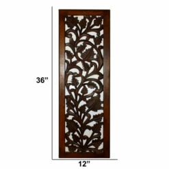 Top 10 😍 Benzara Mango Wood Wall Panel Hand Crafted With Leaves And Scroll Work Motif, Brown 🌟 -Benzara Sales Store unnamed file 8472