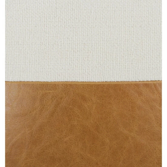 New 🤩 Benzara 20 X 20 Throw Pillow, Genuine Leather Cover, Dual Tone, Brown And White 🌟 6 New 🤩 Benzara 20 X 20 Throw Pillow, Genuine Leather Cover, Dual Tone, Brown And White 🌟 - Image 4