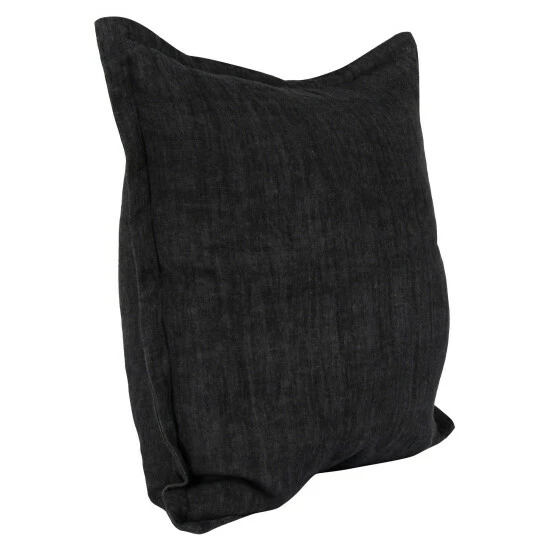 Best Pirce 😉 Benzara Pixie 22 X 22 Square Soft Fabric Accent Throw Pillow, Flange Edges, Black ❤️ 4 Best Pirce 😉 Benzara Pixie 22 X 22 Square Soft Fabric Accent Throw Pillow, Flange Edges, Black ❤️ - Image 2
