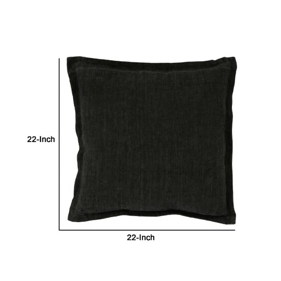 Best Pirce 😉 Benzara Pixie 22 X 22 Square Soft Fabric Accent Throw Pillow, Flange Edges, Black ❤️ 7 Best Pirce 😉 Benzara Pixie 22 X 22 Square Soft Fabric Accent Throw Pillow, Flange Edges, Black ❤️ - Image 5