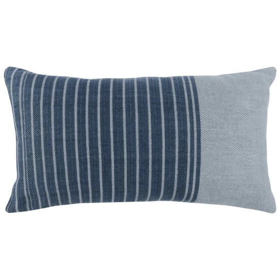 Best deal ๐ฏ Benzara 14 X 26 Linen Twill Accent Throw Pillow, Hand Printed Stripe Design, Gray - Blue ๐ 4 Best deal ๐ฏ Benzara 14 X 26 Linen Twill Accent Throw Pillow, Hand Printed Stripe Design, Gray - Blue ๐ - Image 2