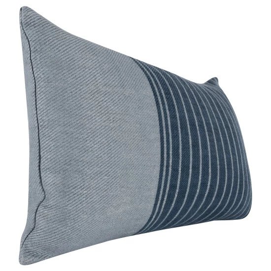 Best deal ๐ฏ Benzara 14 X 26 Linen Twill Accent Throw Pillow, Hand Printed Stripe Design, Gray - Blue ๐ 5 Best deal ๐ฏ Benzara 14 X 26 Linen Twill Accent Throw Pillow, Hand Printed Stripe Design, Gray - Blue ๐ - Image 3